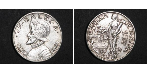 1 Balboa Republic of Panama Silver Vasco Núñez de Balboa (1475 – 1519)