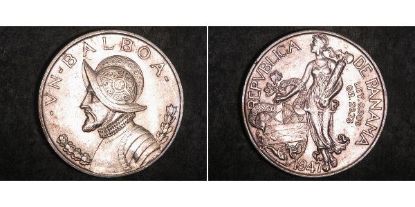 1 Balboa Republic of Panama Silver Vasco Núñez de Balboa (1475 – 1519)