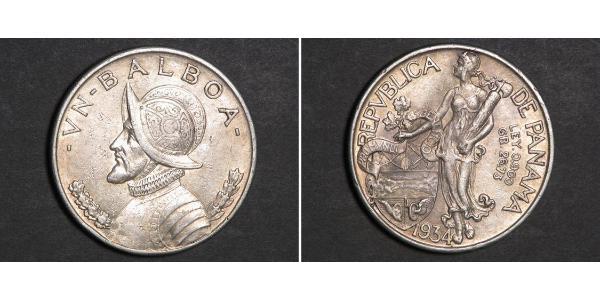 1 Balboa Republic of Panama Silver Vasco Núñez de Balboa (1475 – 1519)