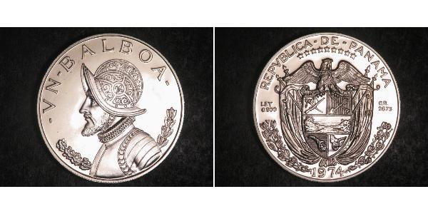 1 Balboa 巴拿马 銀 瓦斯科·努涅斯·德·巴尔沃亚