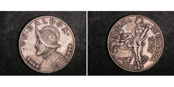 1 Balboa 巴拿马 銀 瓦斯科·努涅斯·德·巴尔沃亚