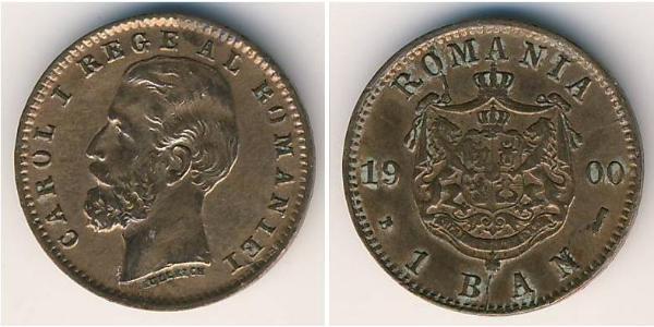 1 Ban Regno di Romania (1881-1947) Rame Carlo I di Romania (1839 - 1914)