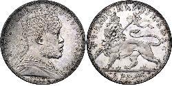 1 Birr Etiopia Argento Menelik II of Ethiopia ( 1844 -1913)