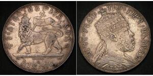 1 Birr Etiopia Argento Menelik II of Ethiopia ( 1844 -1913)