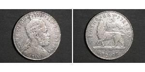 1 Birr Etiopía Plata Menelik II of Ethiopia ( 1844 -1913)