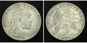 1 Birr Etiopía Plata Menelik II of Ethiopia ( 1844 -1913)