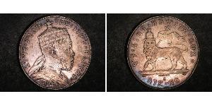 1 Birr Etiopía Plata Menelik II of Ethiopia ( 1844 -1913)