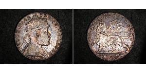 1 Birr Etiopía Plata Menelik II of Ethiopia ( 1844 -1913)