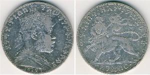 1 Birr Etiopía Plata Menelik II of Ethiopia ( 1844 -1913)