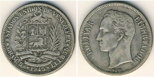 1 Bolivar Venezuela Silber 