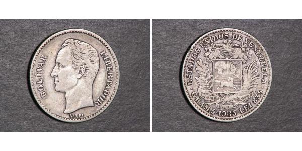 1 Bolivar Venezuela Silver 