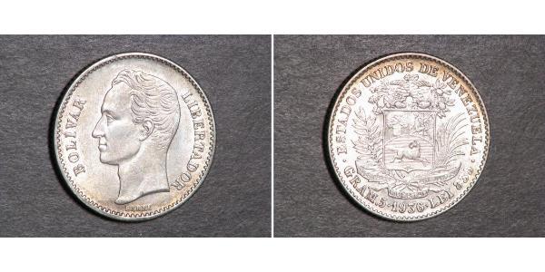 1 Bolivar Venezuela Silver 