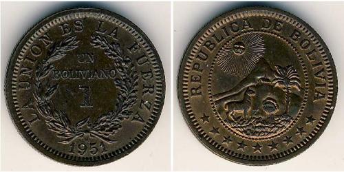 1 Bolivar 玻利維亞 青铜 