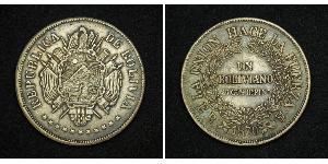 1 Boliviano Bolivia (1825 - ) Argento 