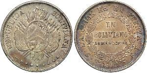 1 Boliviano Bolivien (1825 - ) Silber 