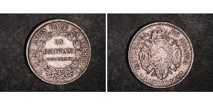 1 Boliviano Bolivien (1825 - ) Silber 