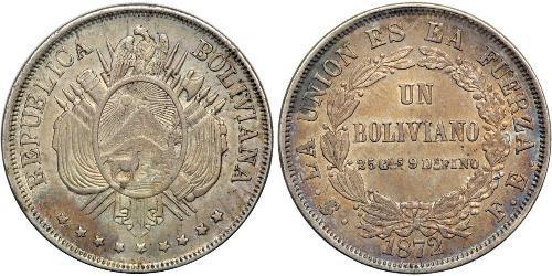 1 Boliviano Bolivien (1825 - ) Silber 