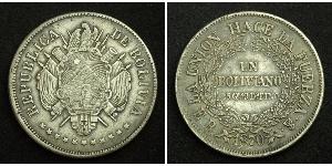 1 Boliviano Plurinational State of Bolivia (1825 - ) Silver 