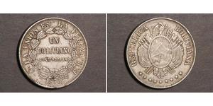 1 Boliviano Багатонаціональна Держава Болівія  (1825 - ) Срібло 