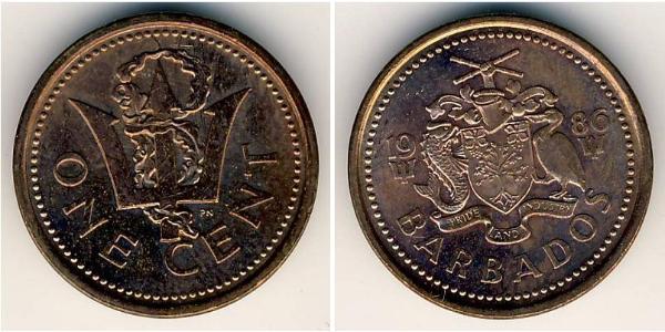1 Cent Barbados Bronce 