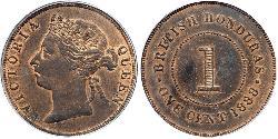 1 Cent British Honduras (1862-1981) Bronce Victoria (1819 - 1901)