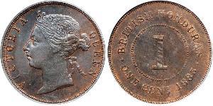 1 Cent British Honduras (1862-1981) Bronce Victoria (1819 - 1901)