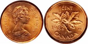 1 Cent Canadá Bronce Isabel II (1926-2022)