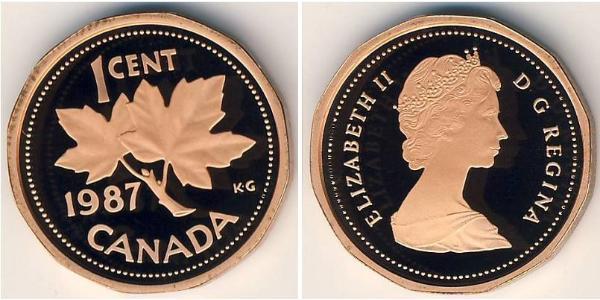 1 Cent Canadá Bronce Isabel II (1926-2022)