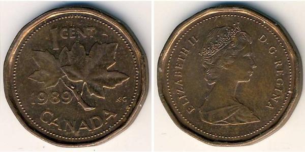 1 Cent Canadá Bronce Isabel II (1926-2022)