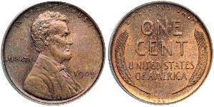 1 Cent Estados Unidos de América (1776 - ) Bronce Abraham Lincoln (1809-1865)