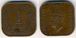 1 Cent Federated Malay States (1895 - 1946) Bronce Jorge VI (1895-1952)