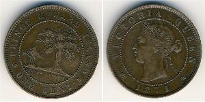 1 Cent Imperio británico (1497 - 1949) Bronce Victoria (1819 - 1901)