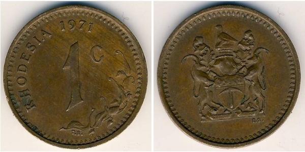 1 Cent Rodesia (1965 - 1979) Bronce 