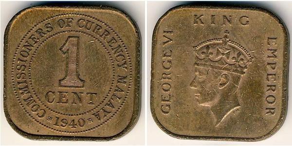 1 Cent Federated Malay States (1895 - 1946) Bronze George VI (1895-1952)
