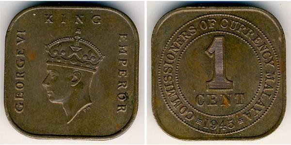 1 Cent Federated Malay States (1895 - 1946) Bronze George VI (1895-1952)