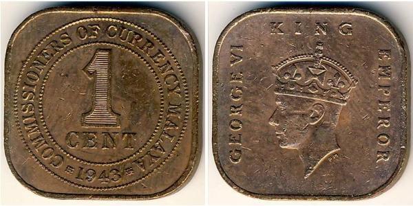 1 Cent Federated Malay States (1895 - 1946) Bronze Georg VI (1895-1952)