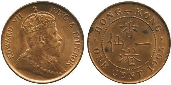 1 Cent Hongkong Bronze Eduard VII (1841-1910)