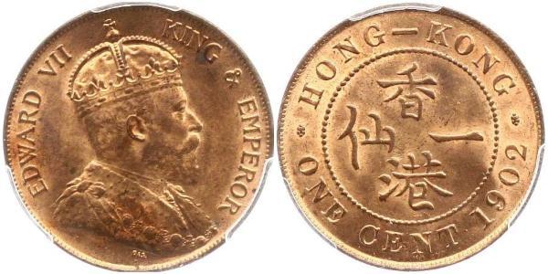 1 Cent Hongkong Bronze Eduard VII (1841-1910)