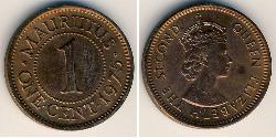 1 Cent Mauritius Bronze 