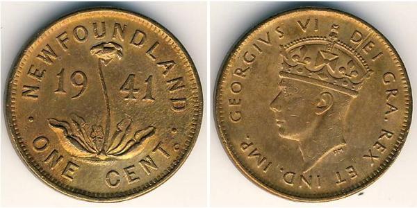 1 Cent Newfoundland and Labrador Bronze George VI (1895-1952)