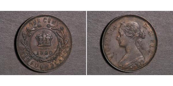1 Cent Newfoundland and Labrador Bronze Victoria (1819 - 1901)