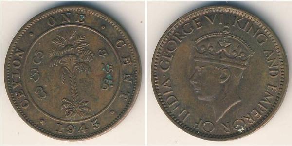 1 Cent Sri Lanka Bronze George VI (1895-1952)