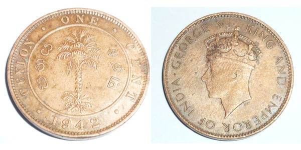 1 Cent Sri Lanka Bronze George VI (1895-1952)