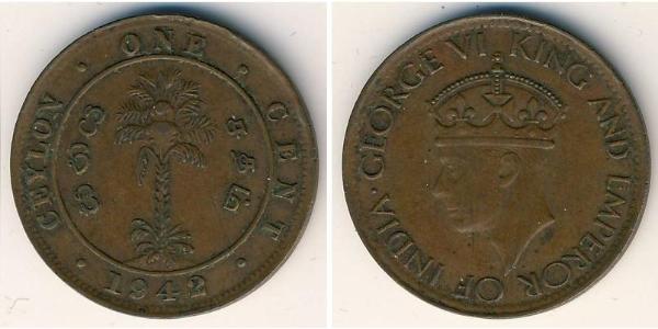 1 Cent Sri Lanka/Ceylon Bronze George VI (1895-1952)