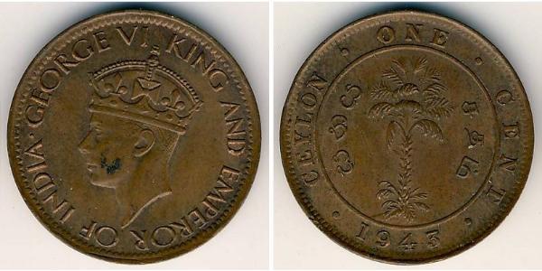 1 Cent Sri Lanka/Ceylon Bronze George VI (1895-1952)