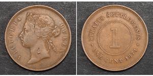 1 Cent Établissements des détroits (1826 - 1946) Bronze/Cuivre Victoria (1819 - 1901)