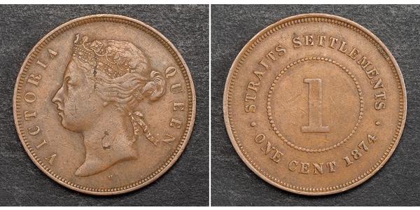 1 Cent Straits Settlements (1826 - 1946) Bronze/Kupfer Victoria (1819 - 1901)