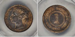 1 Cent British Honduras (1862-1981) Bronzo Vittoria (1819 - 1901)