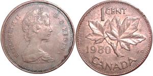 1 Cent Canada Bronzo Elisabetta II (1926-2022)