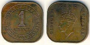 1 Cent Federated Malay States (1895 - 1946) Bronzo Giorgio VI (1895-1952)